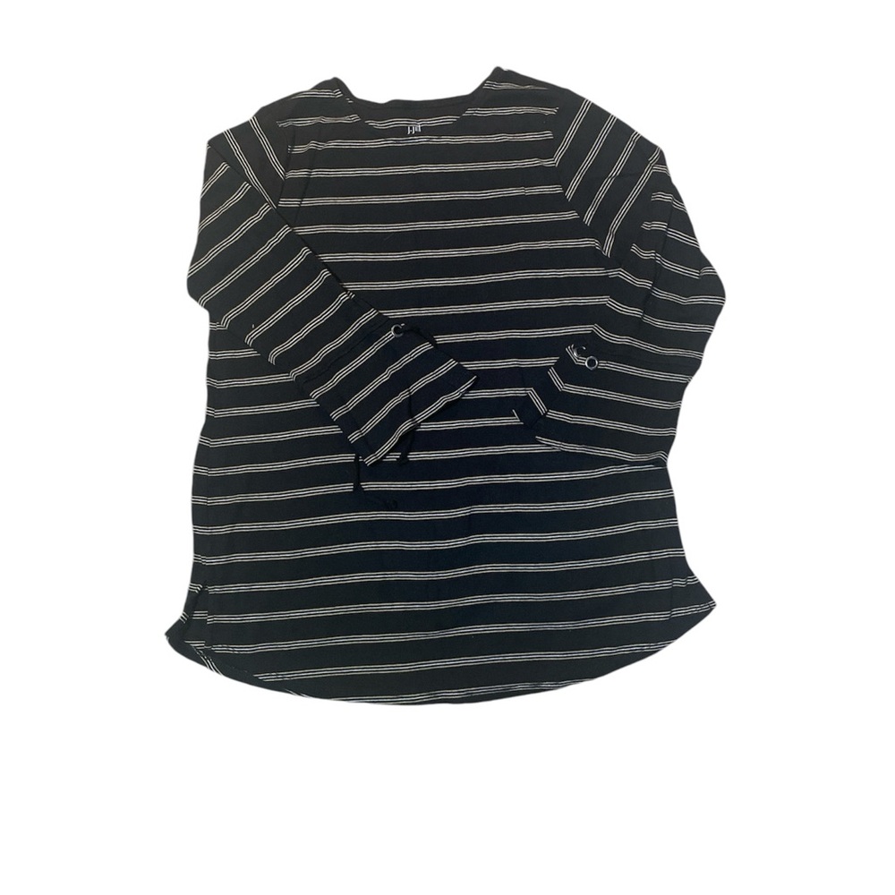 Black striped mid sleeve top